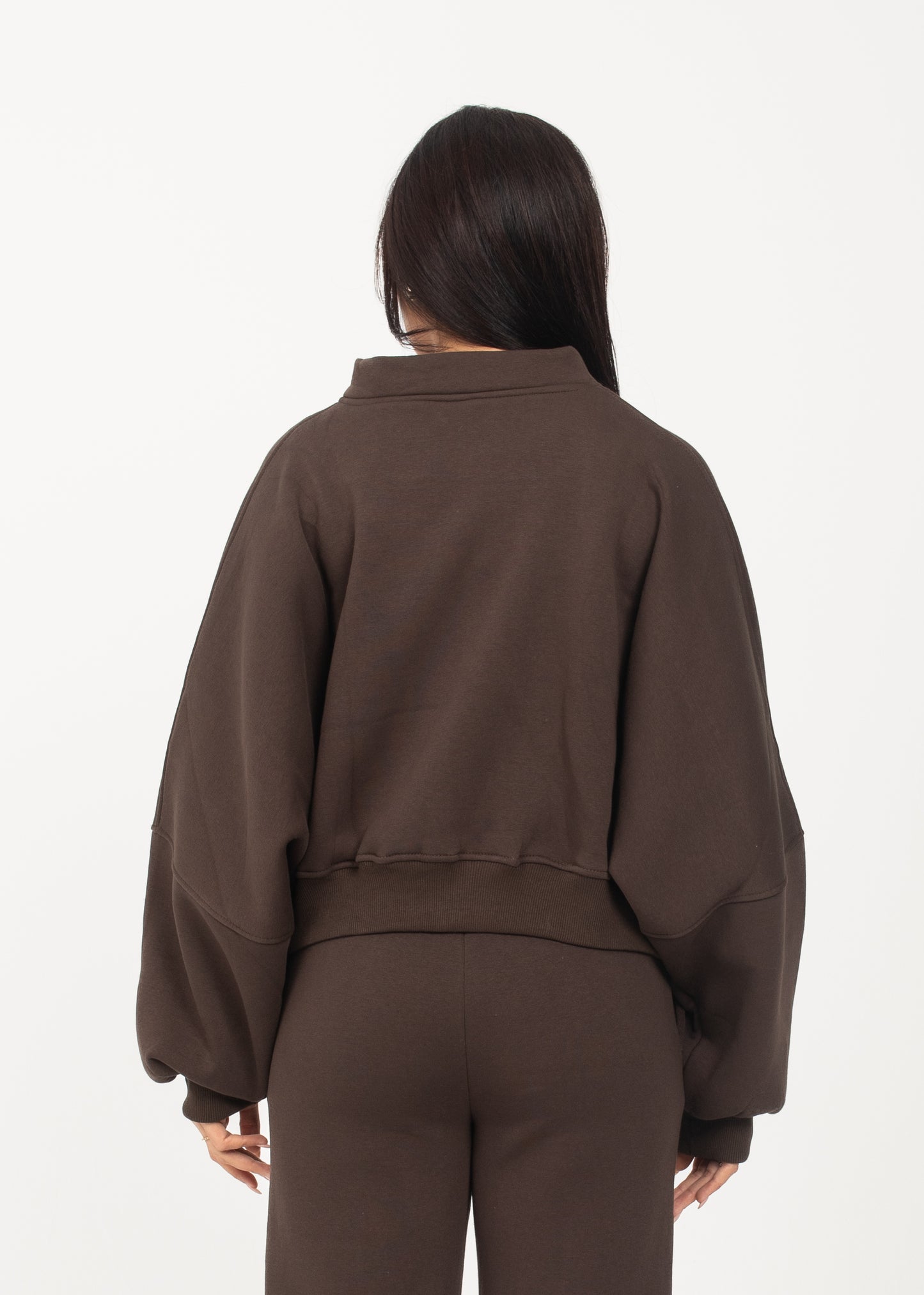 Brown Grounded Sweat Jacket